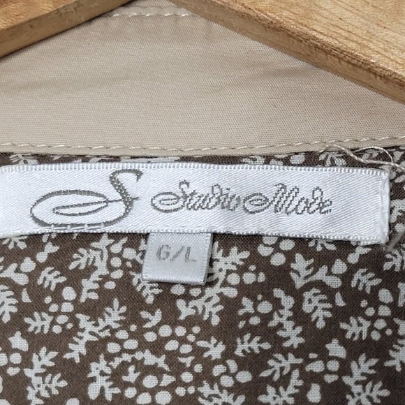 Studio Mode Womens Utility Jacket Pockets Cotton Blend Button Khaki Tan Large - Picture 3 of 12